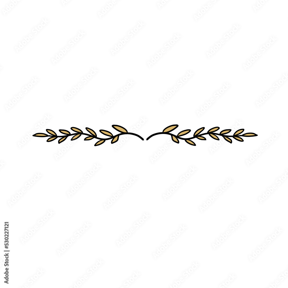 Golden botanical foliage text divider Golden botanical foliage text divider