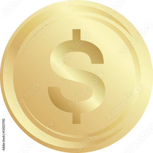 Gold coin icon. Money design. Gold dollar flat symbol. Vector illustration