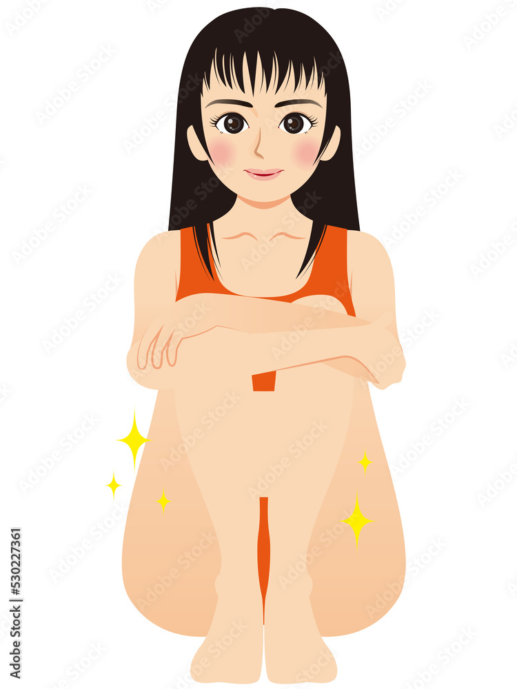 女性エステイラスト 水着黒髪女性 女性エステイラスト 水着黒髪女性