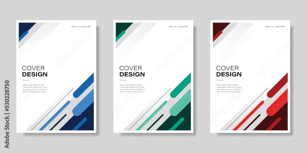 Set of book cover brochure template designs . Vector illustration.