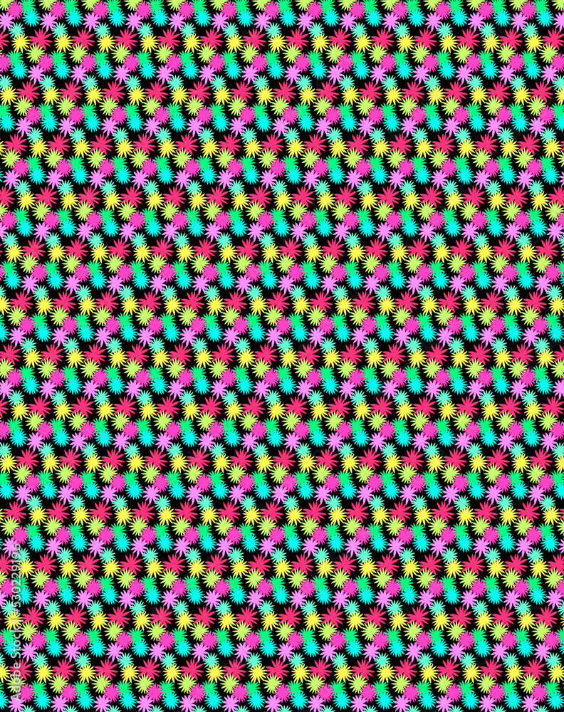 Bright defiant colors pattern of aster and chrysanthemum Flat design Bright defiant colors pattern of aster and chrysanthemum Flat design