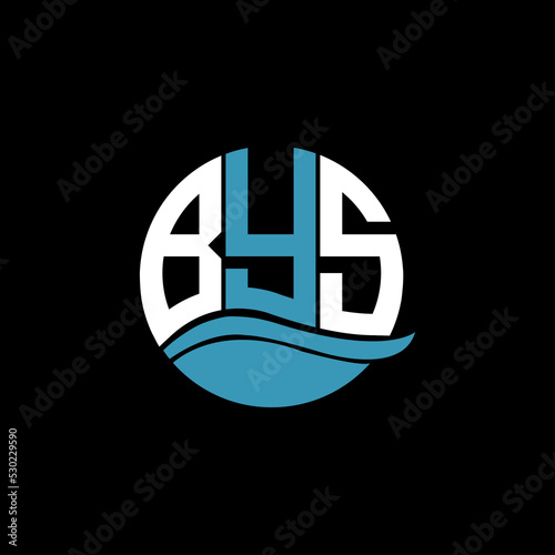 Bild auf Leinwand BYS logo monogram isolated on circle element design template, BYS letter logo design on black background