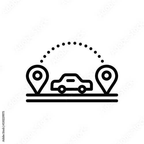 Black line icon for visits