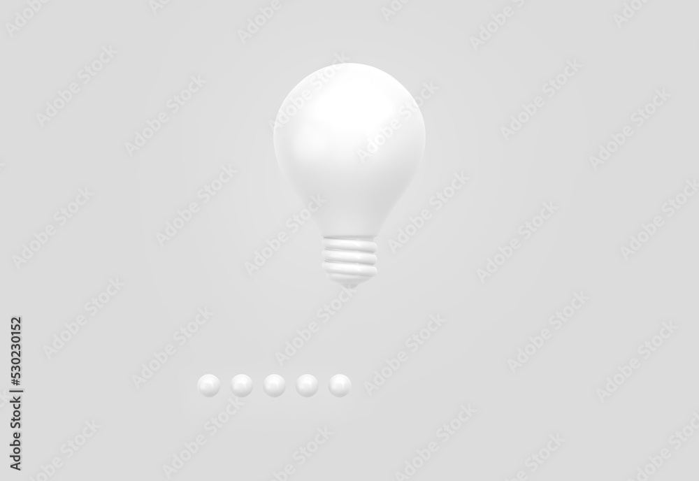 White light bulb with loading bar icon on grey background. Concept of creative or business idea, thinking process or brainstorming. Template interface design element with lamp, render White light bulb with loading bar icon on grey background. Concept of creative or business idea, thinking process or brainstorming. Template interface design element with lamp, render