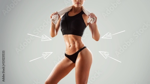 Bodycare Concept. Skinny Lady With Perfect Body Shape Posing