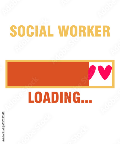 Social Worker in progress loading is a vector design for printing on various surfaces like t shirt, mug etc.
