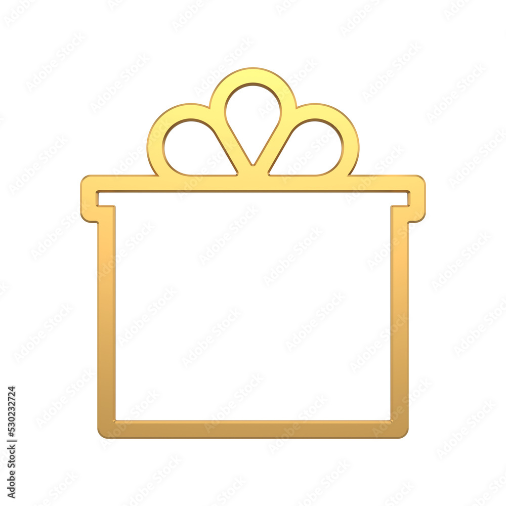 Golden Christmas frame openwork. Stylized interior of new year from bright ornament