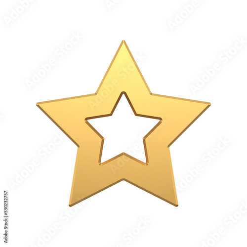 Golden christmas star. Creative new year decoration with cutout of winter holidays