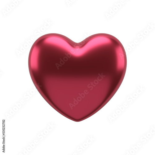 Holiday bright red heart 3d icon. Gradient christmas present in creative smooth style
