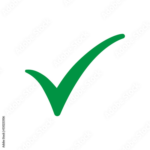 Green check mark icon isolated on white background.Check icon.Trendy check icon in flat style. Template for app, ui and logo.Check icon.