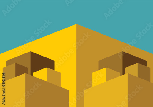 abstract background with cubes and pyramids