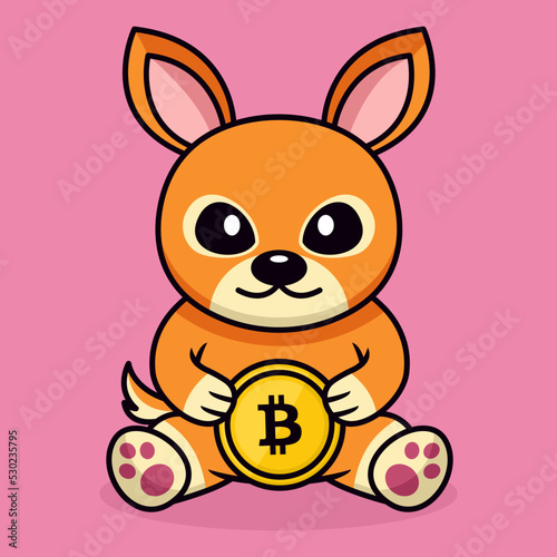 Vector illustration of cute deer and chibi animal