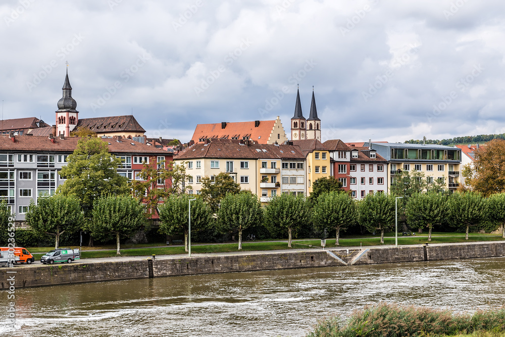 Würzburg, Germany. Embankment of the river Main