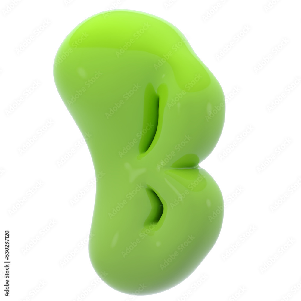 Fototapeta premium Alphabet B bubble letter illustration in 3D design