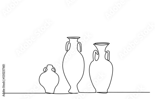old historical vase types drawing concept