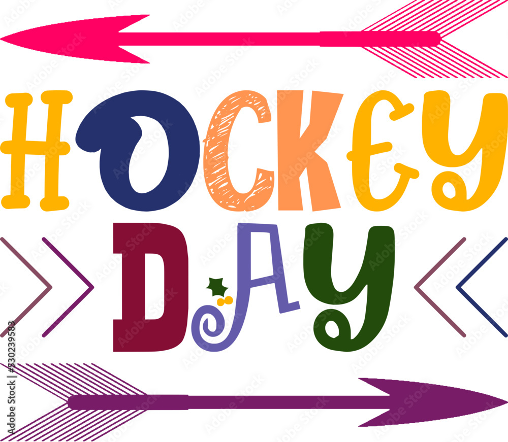Hockey Day Quotes Typography Retro Colorful Lettering Design Vector Template For Prints, Posters, Decor