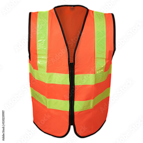 A glowing orange safety vest is used when working to avoid work accidents