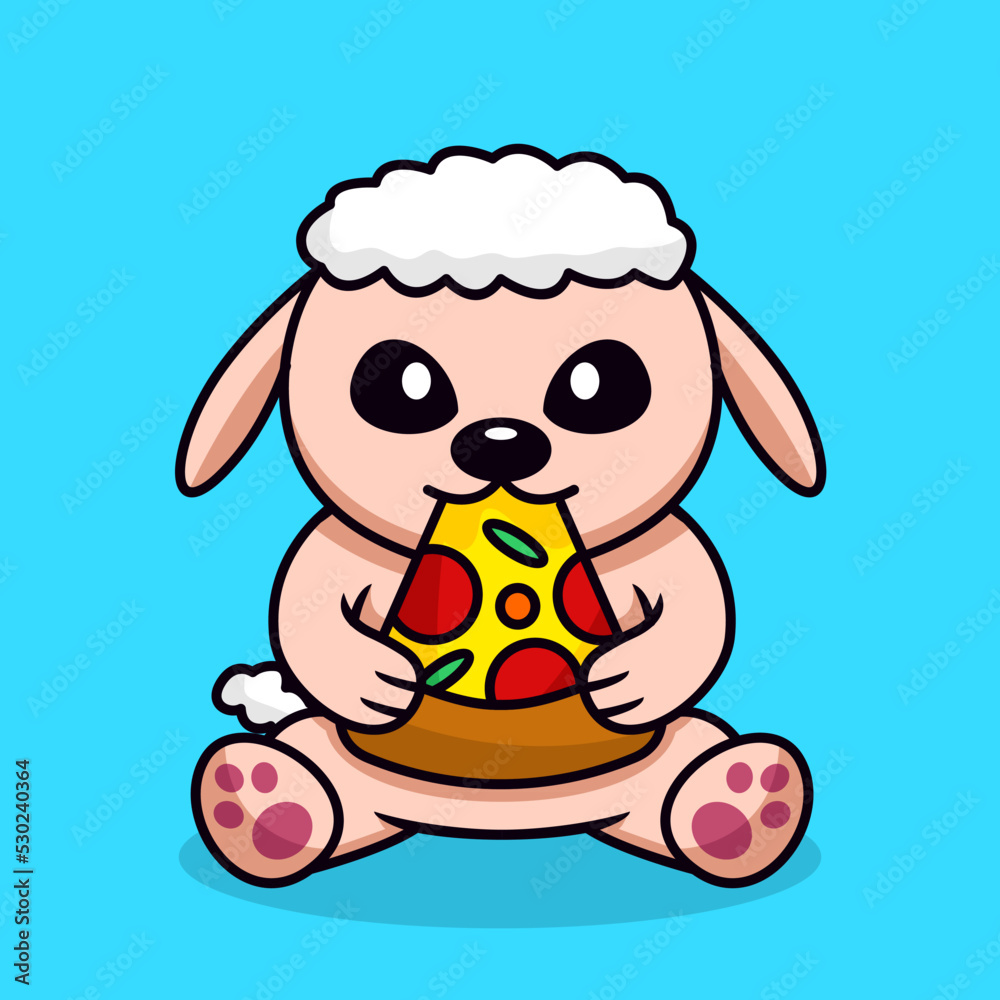 Vector illustration of cute goat and chibi animal Vector illustration of cute goat and chibi animal