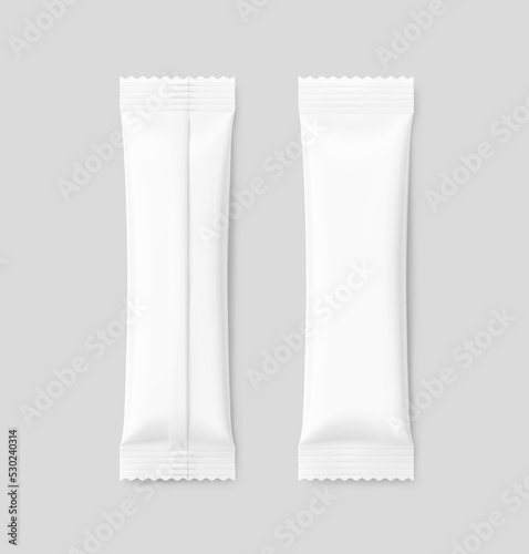 Blank stick mockup set. Front and back view. Vector illustration. Can be use for food, medicine, cosmetic and etc. EPS10.	