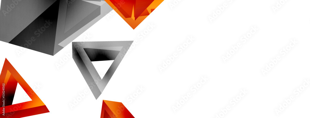 Triangle abstract background. 3d vector basic shape technology or business concept composition. Trendy techno business template for wallpaper, banner, background or landing Triangle abstract background. 3d vector basic shape technology or business concept composition. Trendy techno business template for wallpaper, banner, background or landing