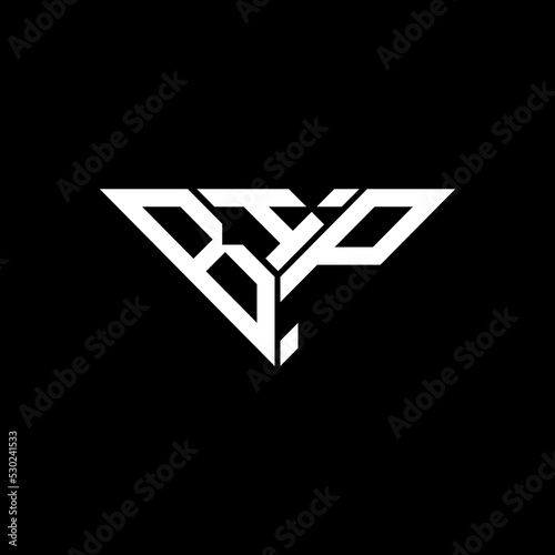 BIP letter logo creative design with vector graphic, BIP simple and modern logo in triangle shape.