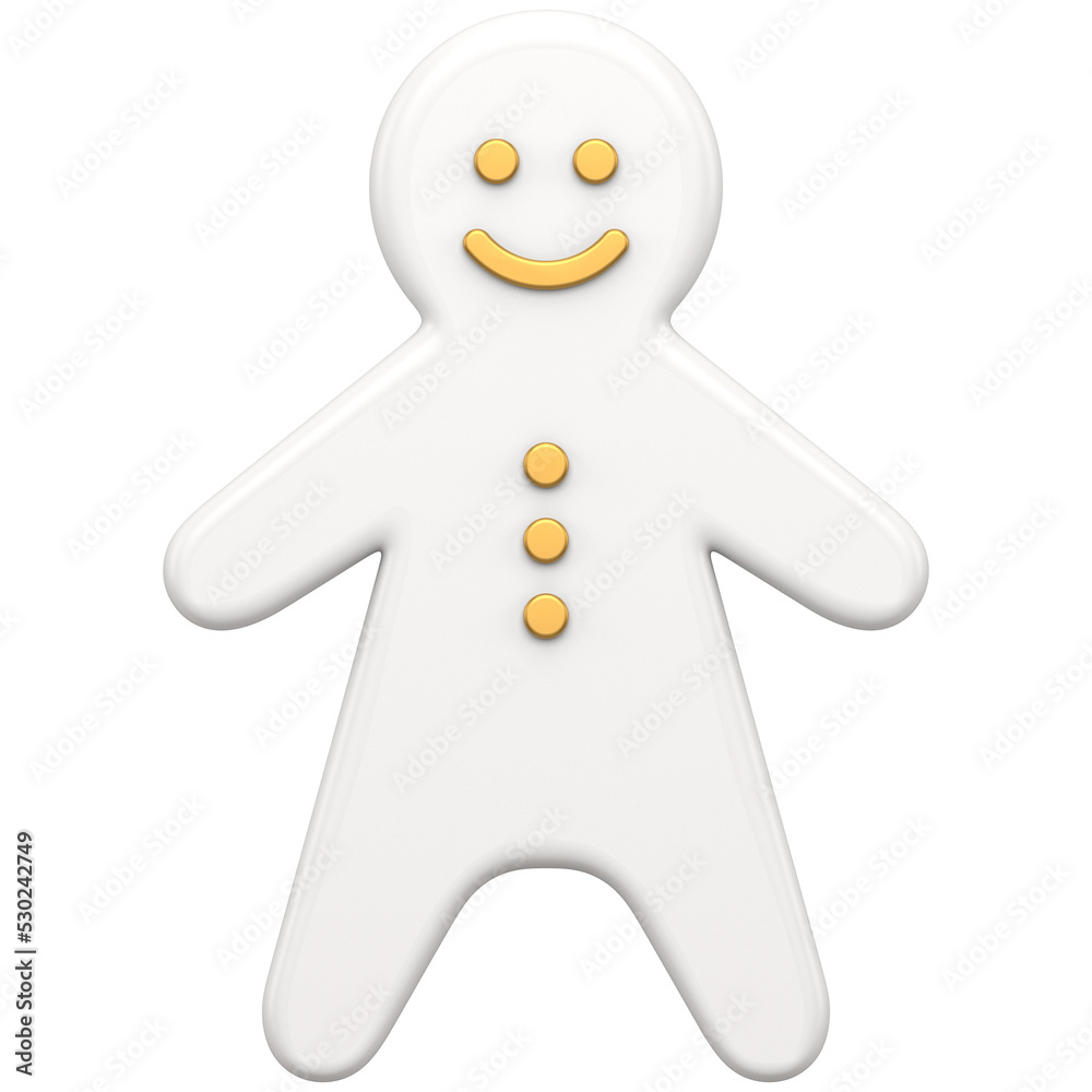 White gingerbread man 3d. Christmas sweet decoration for new years table White gingerbread man 3d. Christmas sweet decoration for new years table