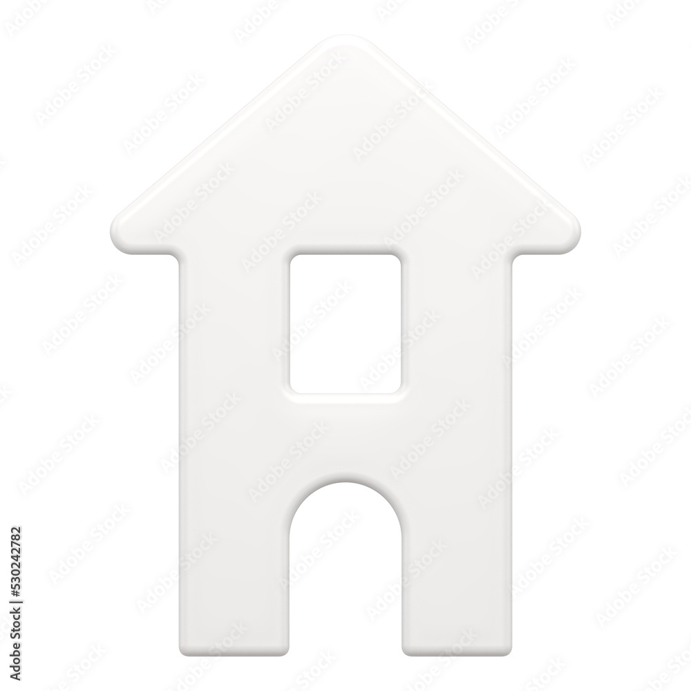 White abstract house 3d. Christmas high design with windows and roof White abstract house 3d. Christmas high design with windows and roof