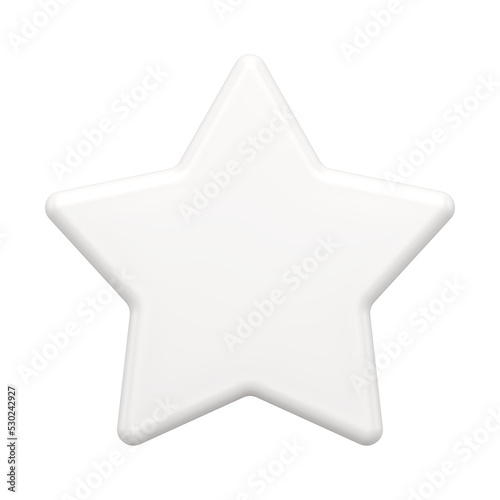 White star decoration on christmas tree. Classic ornament for winter holiday and trendy interior