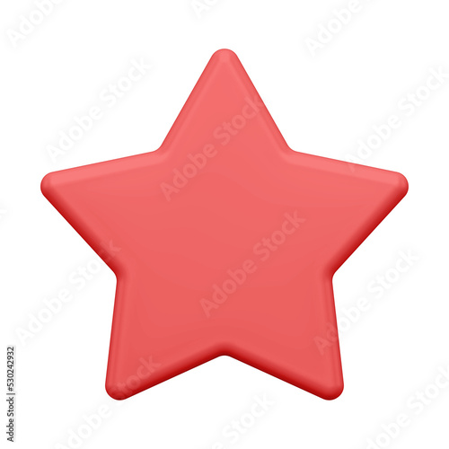 Red star decoration on christmas tree. Classic ornament for winter holiday and trendy interior