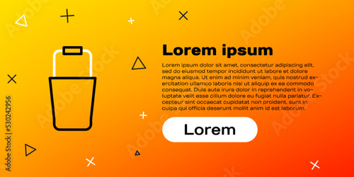 Line Sauna bucket icon isolated on yellow background. Colorful outline concept. Vector