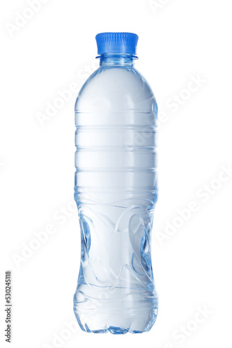 Obraz na płótnie Small bottle of mineral water in plastic isolated on white background