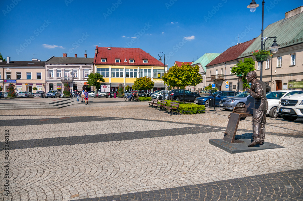 Naklejka premium Market square in Sieradz, Lodz Voivodeship, Poland