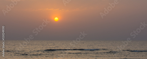 amazing view at the sunrise on a beach in egypt panorama