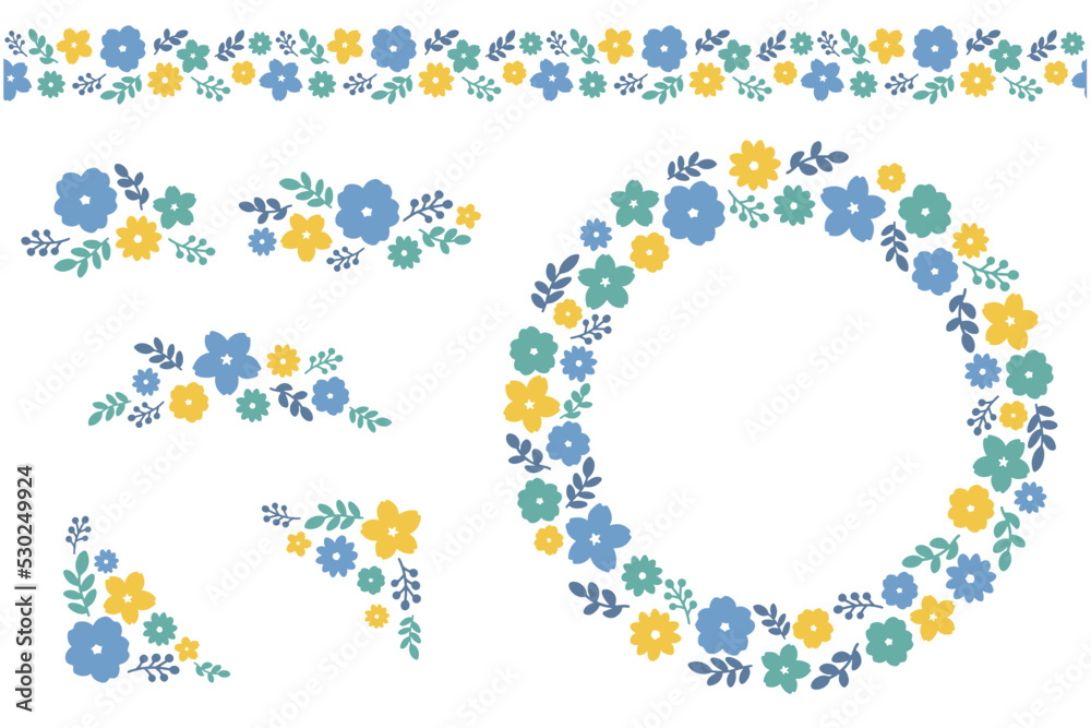 花の飾りイラスト素材セット