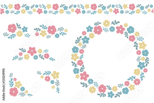 花の飾りイラスト素材セット