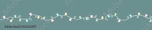 Cute hand drawn Christmas lights seamless pattern, lovely background, great for textiles, wrapping, wallpapers - vector design