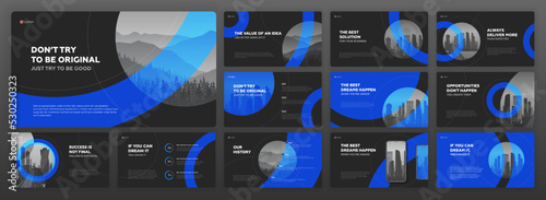 Modern powerpoint presentation templates set. Use for creative keynote presentation background, brochure design, website slider, landing page, annual report, company profile.