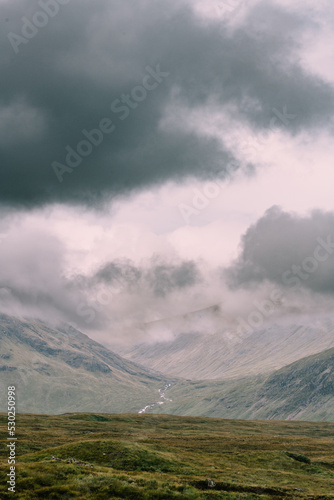West Highland Way in Scotland. rainy wheather.