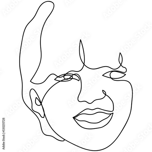 Woman line drawing, Continuous line drawing art, Vector line illustration, Minimalist Black White Drawing Artwork, Black and white vector illustration, Modern continuous line art.
