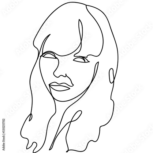 Woman line drawing, Continuous line drawing art, Vector line illustration, Minimalist Black White Drawing Artwork, Black and white vector illustration, Modern continuous line art.
