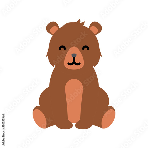 Cute little baby bear. funny smiling animal. colored flat cartoon vector illustration. photo