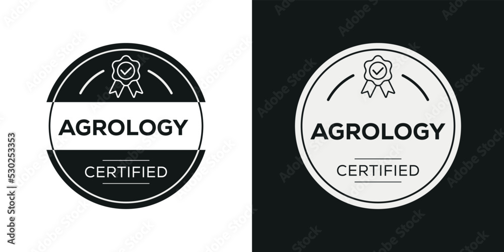 Obraz premium Creative (Agrology) Certified badge, vector illustration.