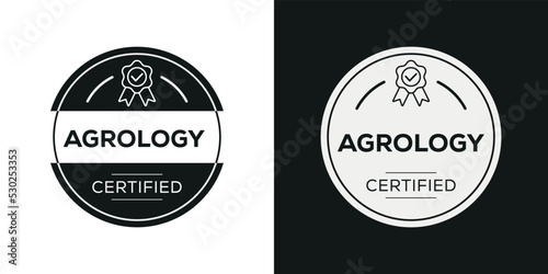 Creative  Agrology  Certified badge  vector illustration.