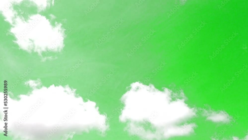 Vidéo Stock video time lapse white clouds green background or green ...
