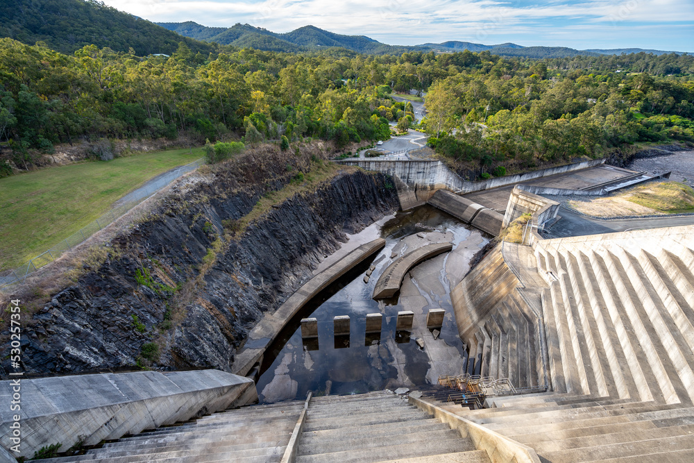 Hinze Dam built in 1976 across the Nerang River in South East Queensland, Australia