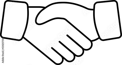 Handshake line icon shake and agreement vector image