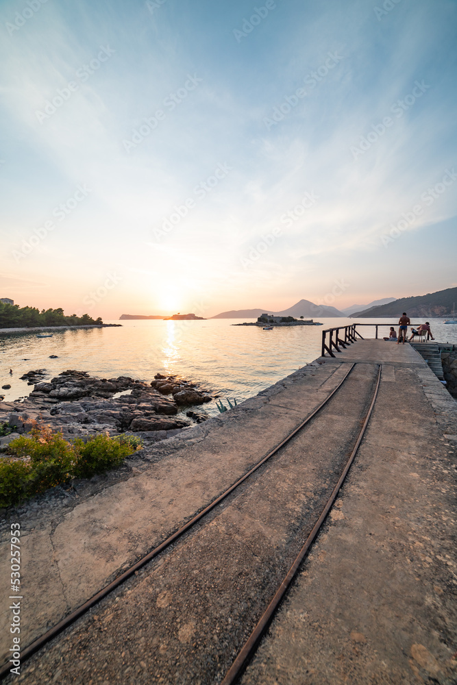 Fototapeta premium Sunset at Arza Beach, Montenegro