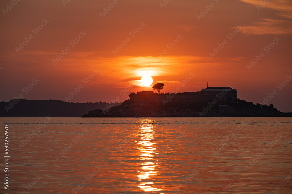 Sunset at Arza Beach, Montenegro Sunset at Arza Beach, Montenegro
