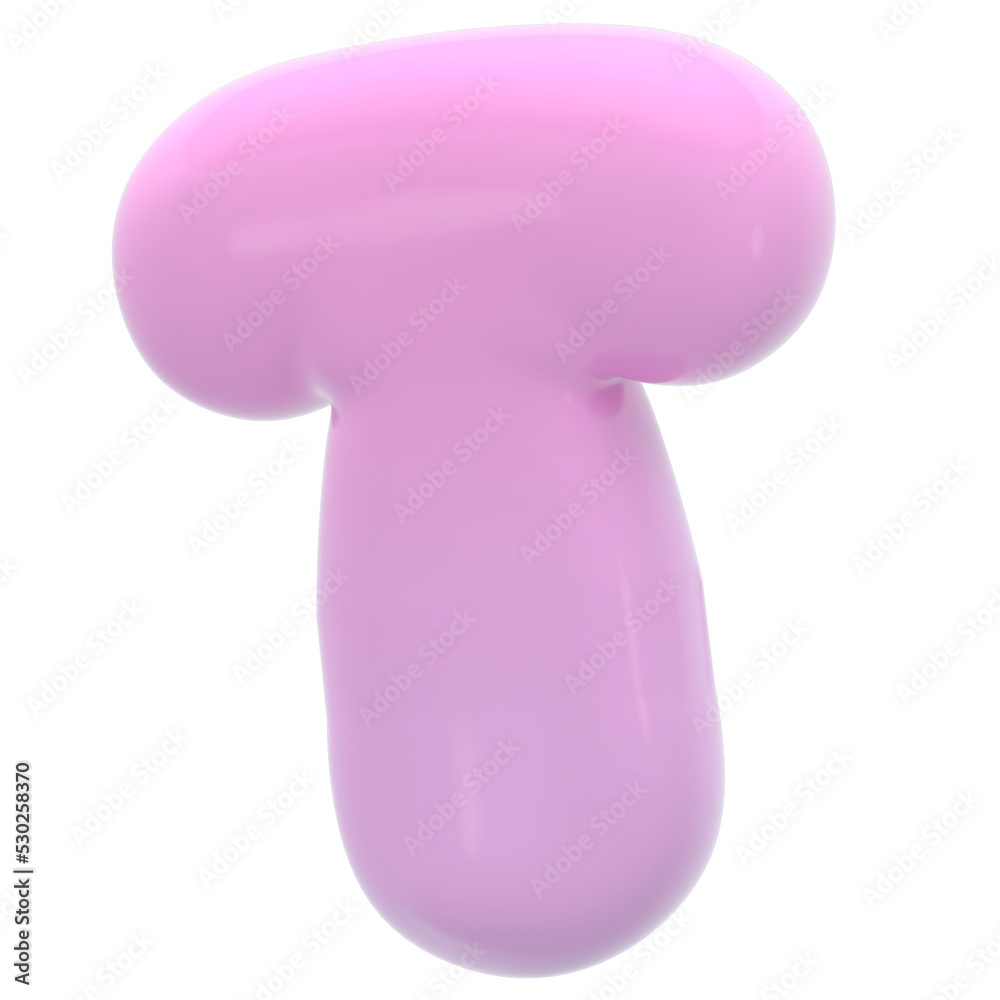 Alphabet T bubble letter illustration in 3D design Alphabet T bubble letter illustration in 3D design