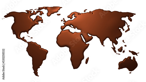 Brown 3D World Map 